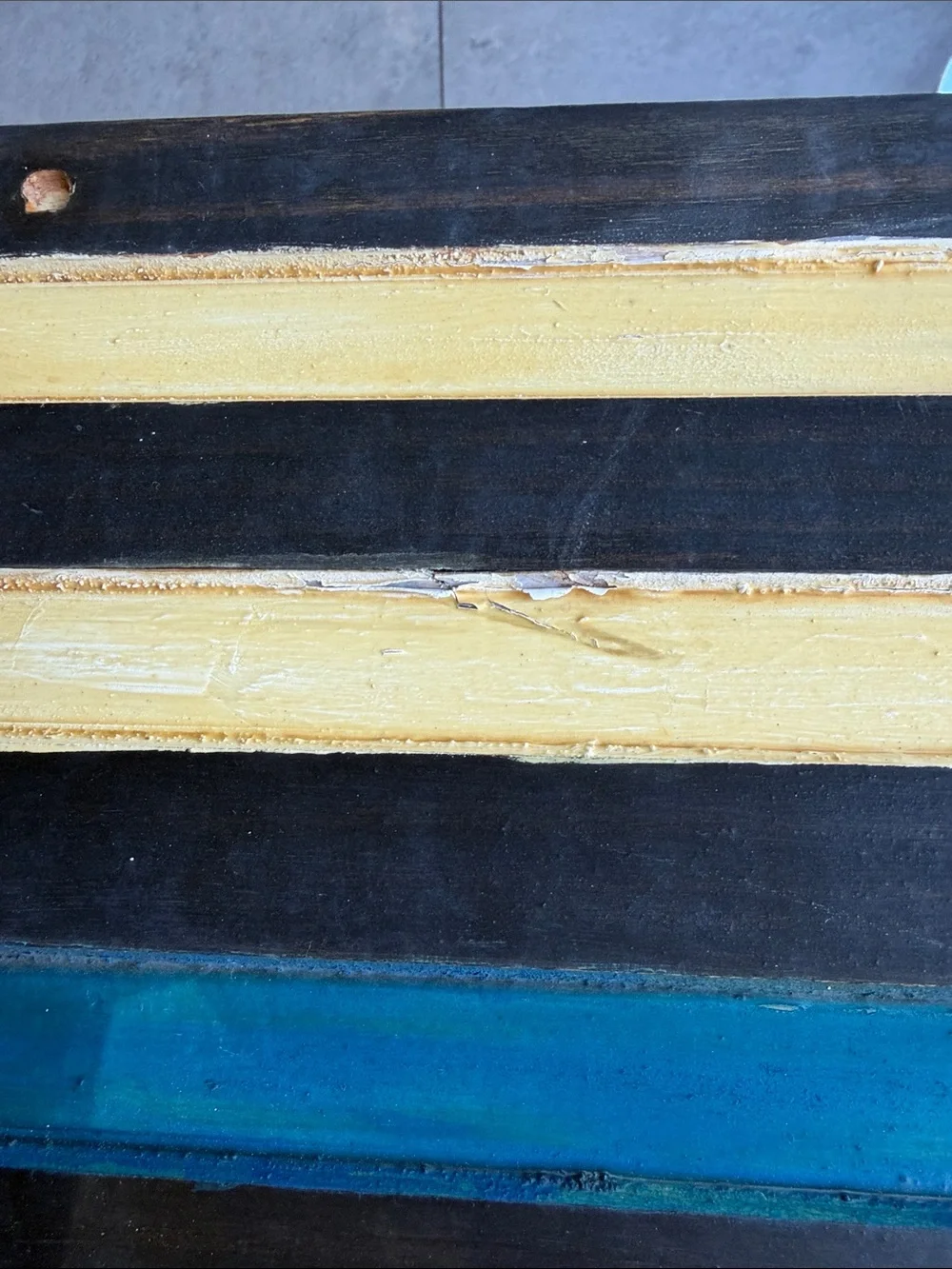 Handcrafted Thin Blue Line American Flag Wooden Wall Plaque — Black, Gold & Blue